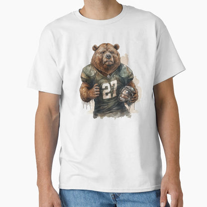 Grizzly As American Football Player T-Shirt - Streetwear Style Men Women - T-Shirt, Sweatshirt, Hoodie