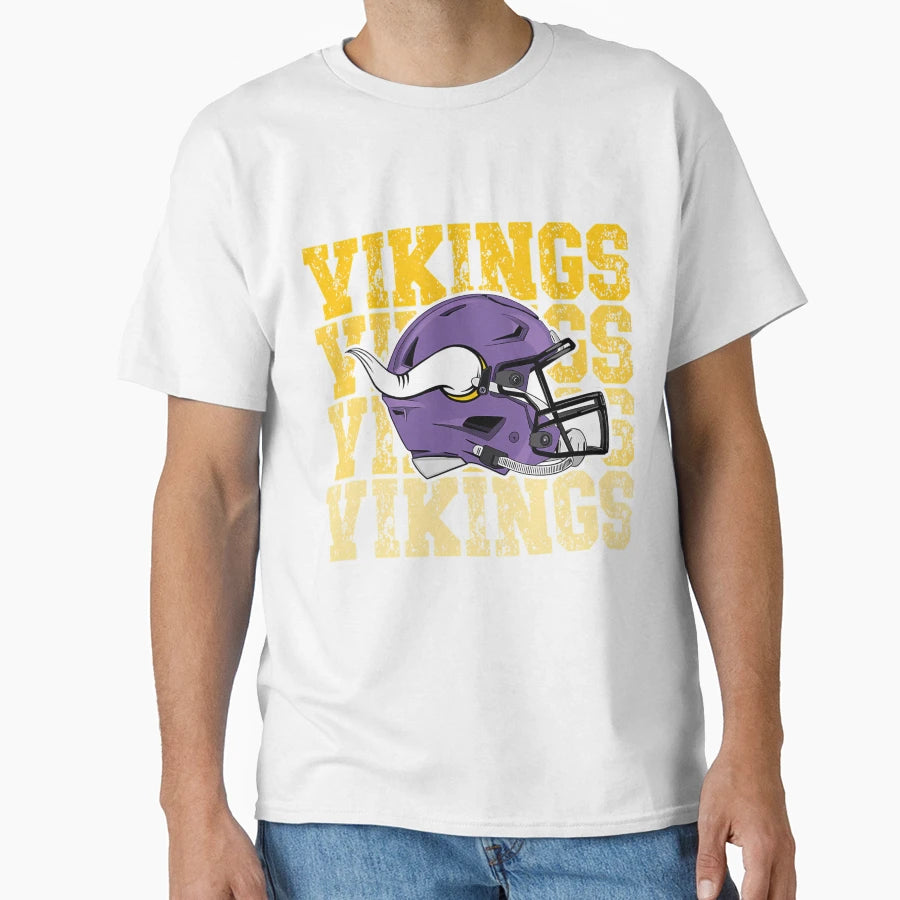 Minnesota Vikings Helmet T-Shirt - Custom Art Print Unisex - T-Shirt, Sweatshirt, Hoodie