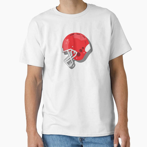 Red American Football Helmet T-Shirt - Custom Art Print Unisex - T-Shirt, Sweatshirt, Hoodie