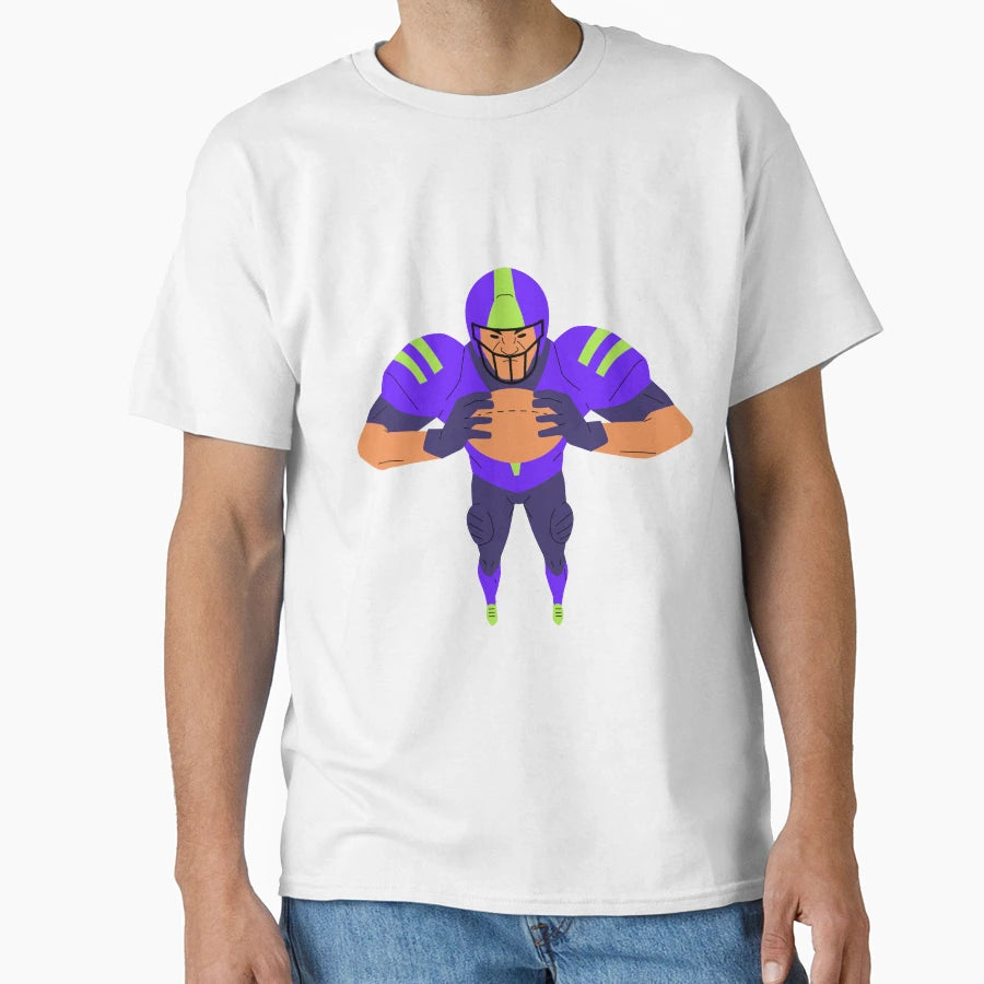 American Football Cartoon T-Shirt - Aesthetic Graphic for Adults - T-Shirt, Sweatshirt, Hoodie