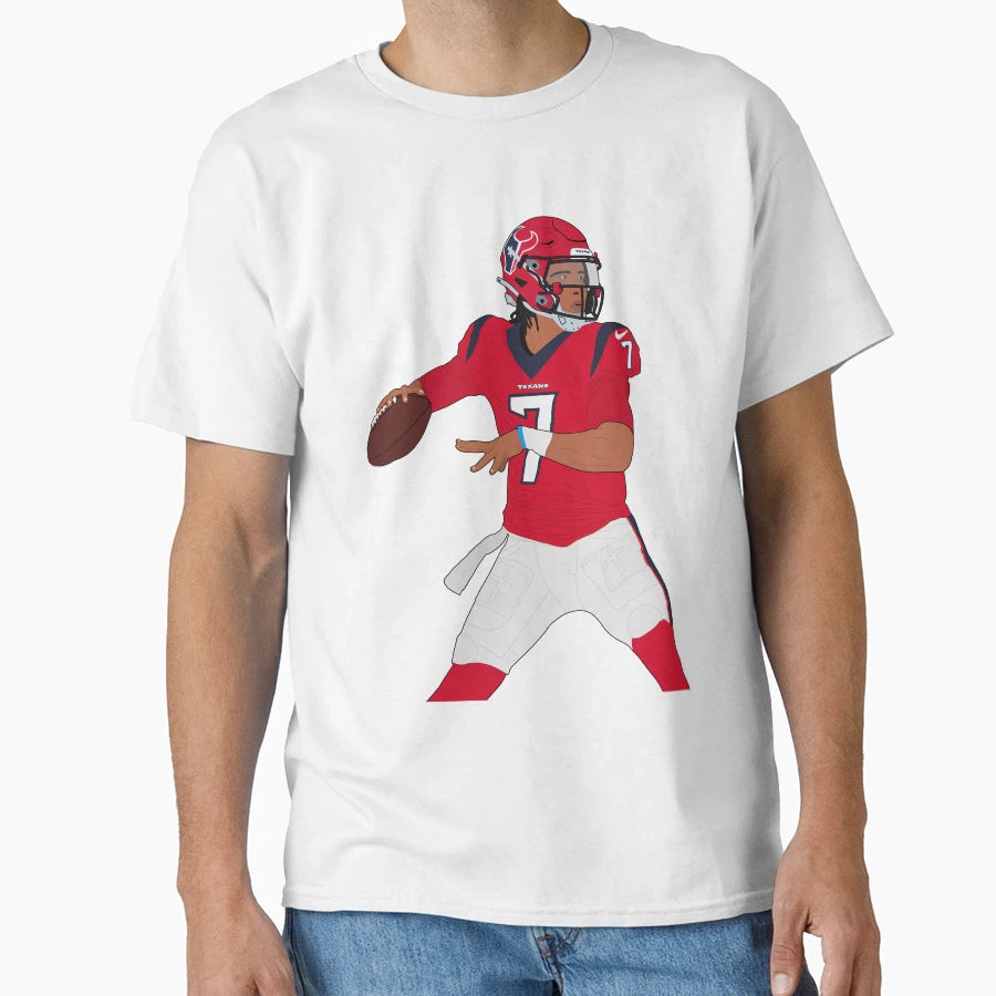 Cj Stroud Texans Red T-Shirt - Custom Art Print for Adults - T-Shirt, Sweatshirt, Hoodie