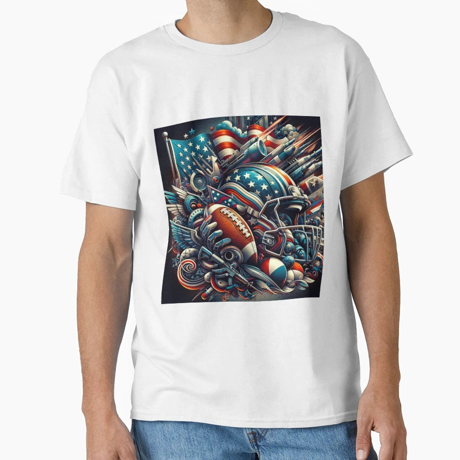 American Football Fantasy Blended American T-Shirt - Trendy Graphic Unisex - T-Shirt, Sweatshirt, Hoodie