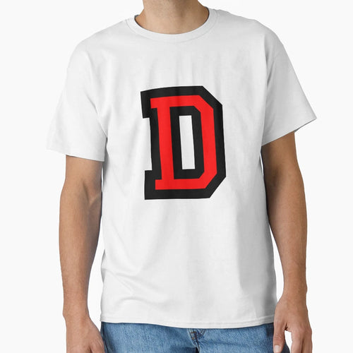 Letter D Black Red Character T-Shirt - Graphic Print for Adults - T-Shirt, Sweatshirt, Hoodie