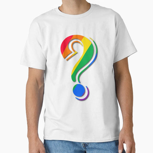 Question Mark Rainbow Super Hero Or Villain T-Shirt - Graphic Print Unisex - T-Shirt, Sweatshirt, Hoodie