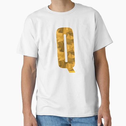 Letter Q Monogram Letter Art Yellow T-Shirt - Novelty Apparel Unisex - T-Shirt, Sweatshirt, Hoodie