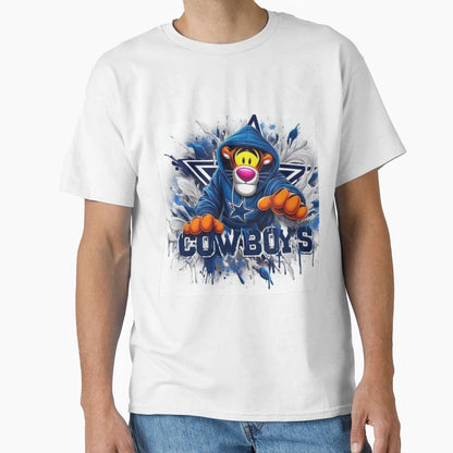 Dallas Cowboys Tiger Cartoon Shape T-Shirt - Graphic Print Unisex - T-Shirt, Sweatshirt, Hoodie