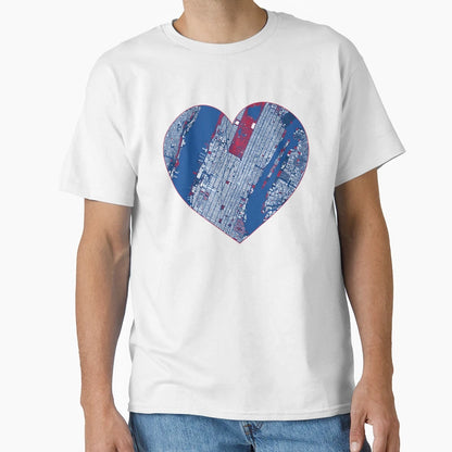 New York Heart Map American Football T-Shirt - Streetwear Style Unisex - T-Shirt, Sweatshirt, Hoodie
