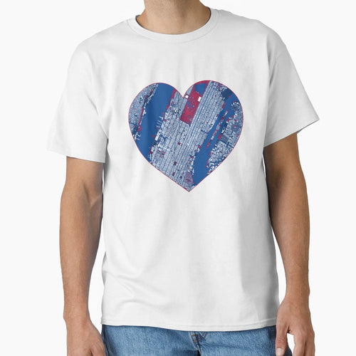 New York Heart Map American Football T-Shirt - Streetwear Style Unisex - T-Shirt, Sweatshirt, Hoodie