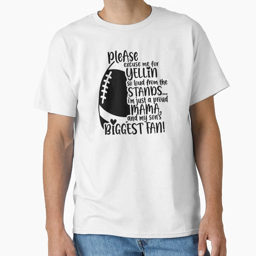 Proud Mama Biggest Fan Football Season T-Shirt - Minimalist Print Unisex - T-Shirt, Sweatshirt, Hoodie