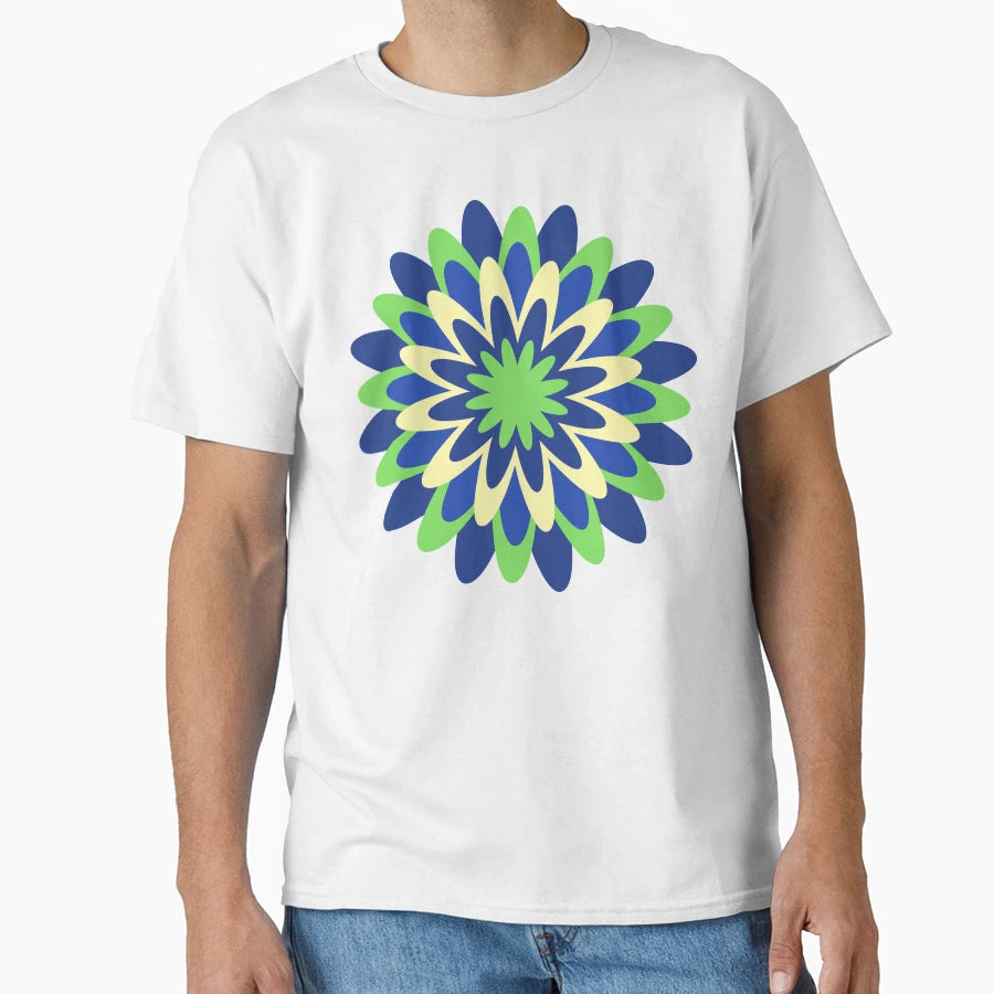 Navy Blue Neon Green Canary Yellow T-Shirt - Trendy Graphic Men Women - T-Shirt, Sweatshirt, Hoodie