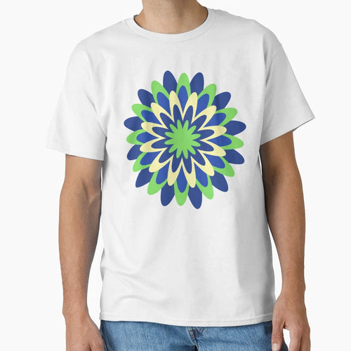Navy Blue Neon Green Canary Yellow T-Shirt - Trendy Graphic Men Women - T-Shirt, Sweatshirt, Hoodie
