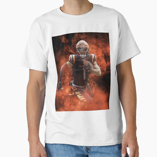 Jamarr Chase Cincinnati Sports Art T-Shirt - Minimalist Print for Adults - T-Shirt, Sweatshirt, Hoodie