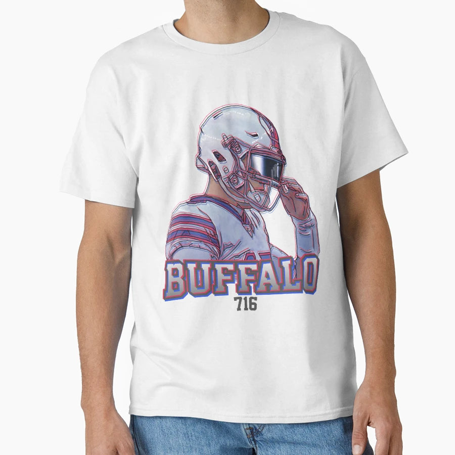 Bills Qb Josh 3D Glasses Effect T-Shirt - Custom Art Print Men Women - T-Shirt, Sweatshirt, Hoodie