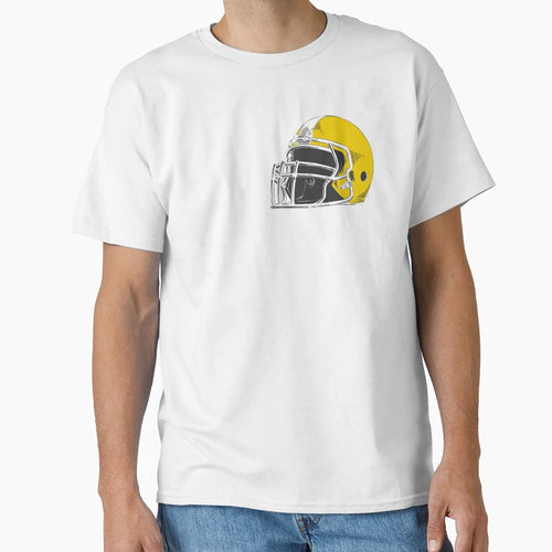Football Helmet Yallow T-Shirt - Casual Everyday Wear Men Women - T-Shirt, Sweatshirt, Hoodie