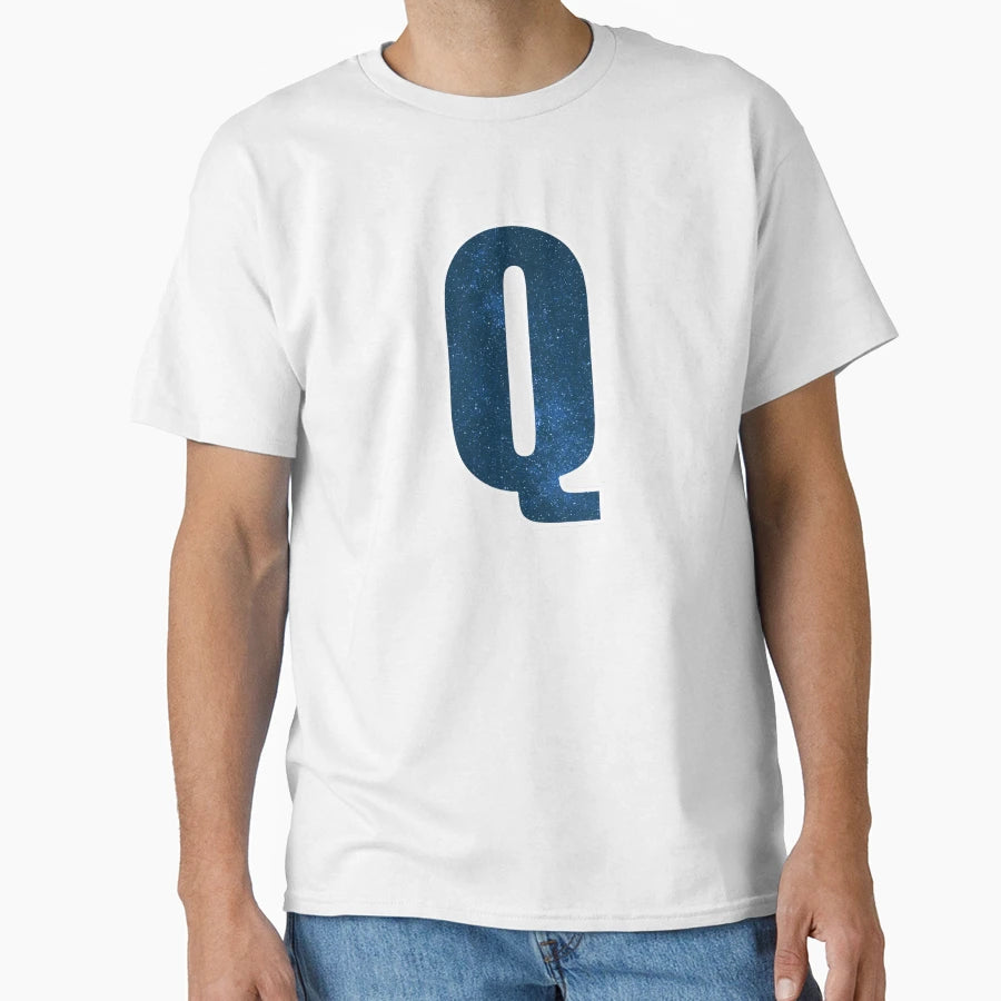 Letter Q Stars Sky Monogram Art T-Shirt - Fun Novelty Design Men Women - T-Shirt, Sweatshirt, Hoodie