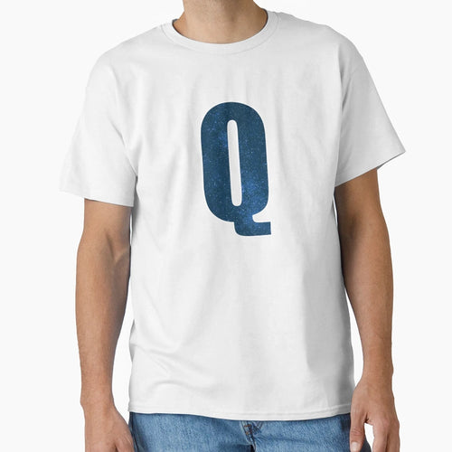 Letter Q Stars Sky Monogram Art T-Shirt - Fun Novelty Design Men Women - T-Shirt, Sweatshirt, Hoodie