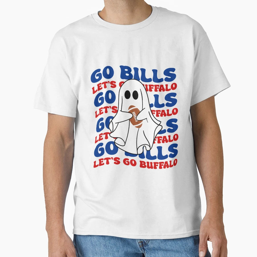 Go Bills Ghost T-Shirt - Custom Art Print for Adults - T-Shirt, Sweatshirt, Hoodie