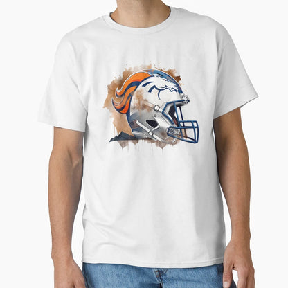 Denver Football Helmet T-Shirt - Fun Novelty Design Men Women - T-Shirt, Sweatshirt, Hoodie