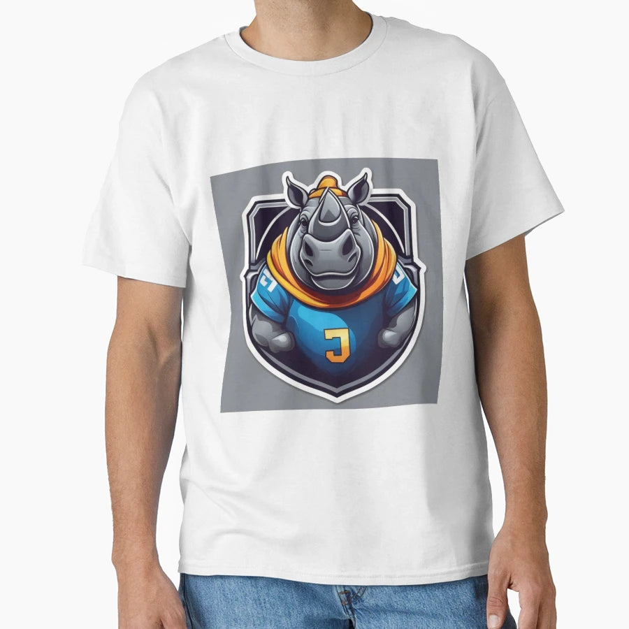 Rhino Footballer T-Shirt - Aesthetic Graphic for Adults - T-Shirt, Sweatshirt, Hoodie