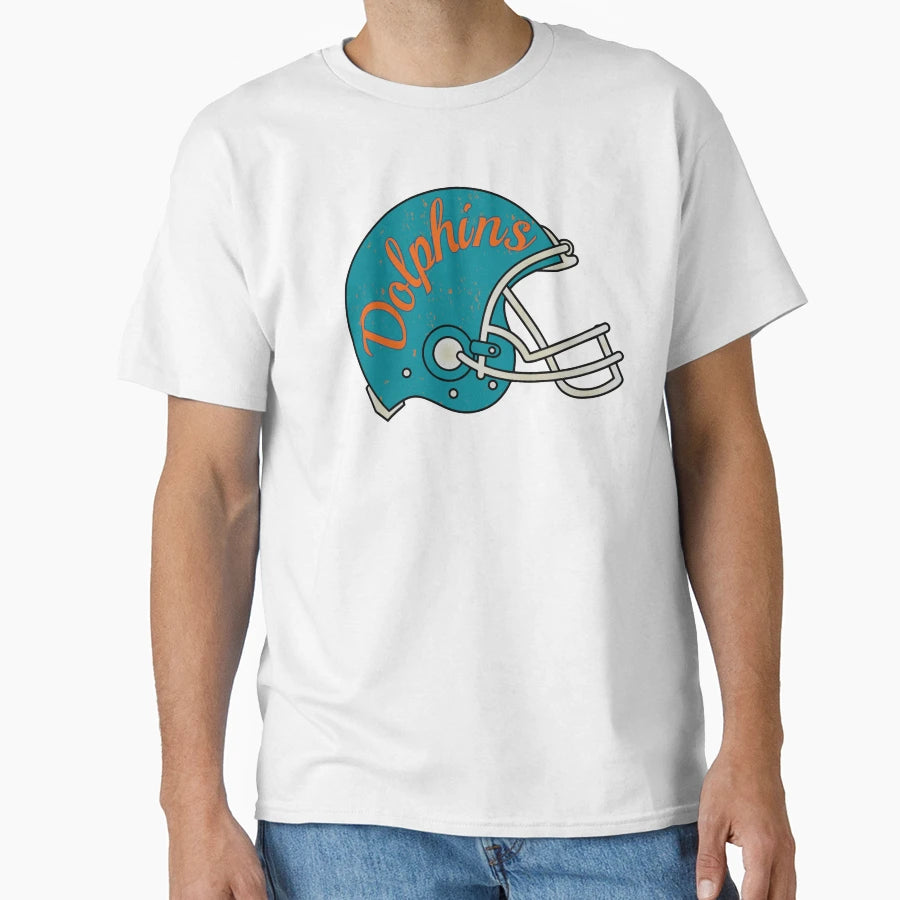 Dolphins Helmet T-Shirt - Graphic Print Men Women - T-Shirt, Sweatshirt, Hoodie