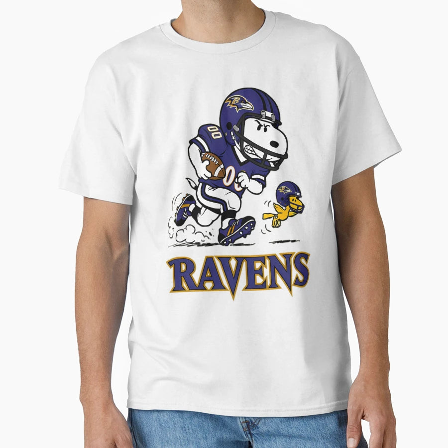 Snoopy Baltimoreoopy Football Raven T-Shirt - Minimalist Print for Adults - T-Shirt, Sweatshirt, Hoodie