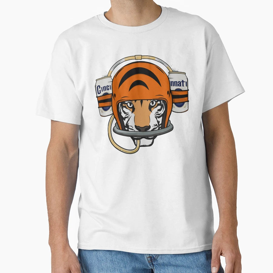 Cincinnati Football Beer Helmet T-Shirt - Minimalist Print Unisex - T-Shirt, Sweatshirt, Hoodie