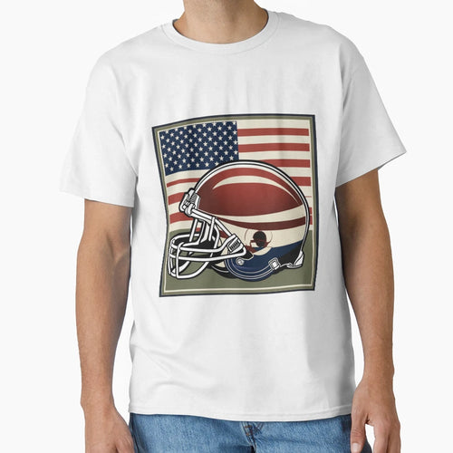 Usa American Football Flag Helmet T-Shirt - Trendy Graphic for Adults - T-Shirt, Sweatshirt, Hoodie