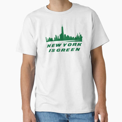 Jets New York Is Green Skyline T-Shirt - Minimalist Print Unisex - T-Shirt, Sweatshirt, Hoodie