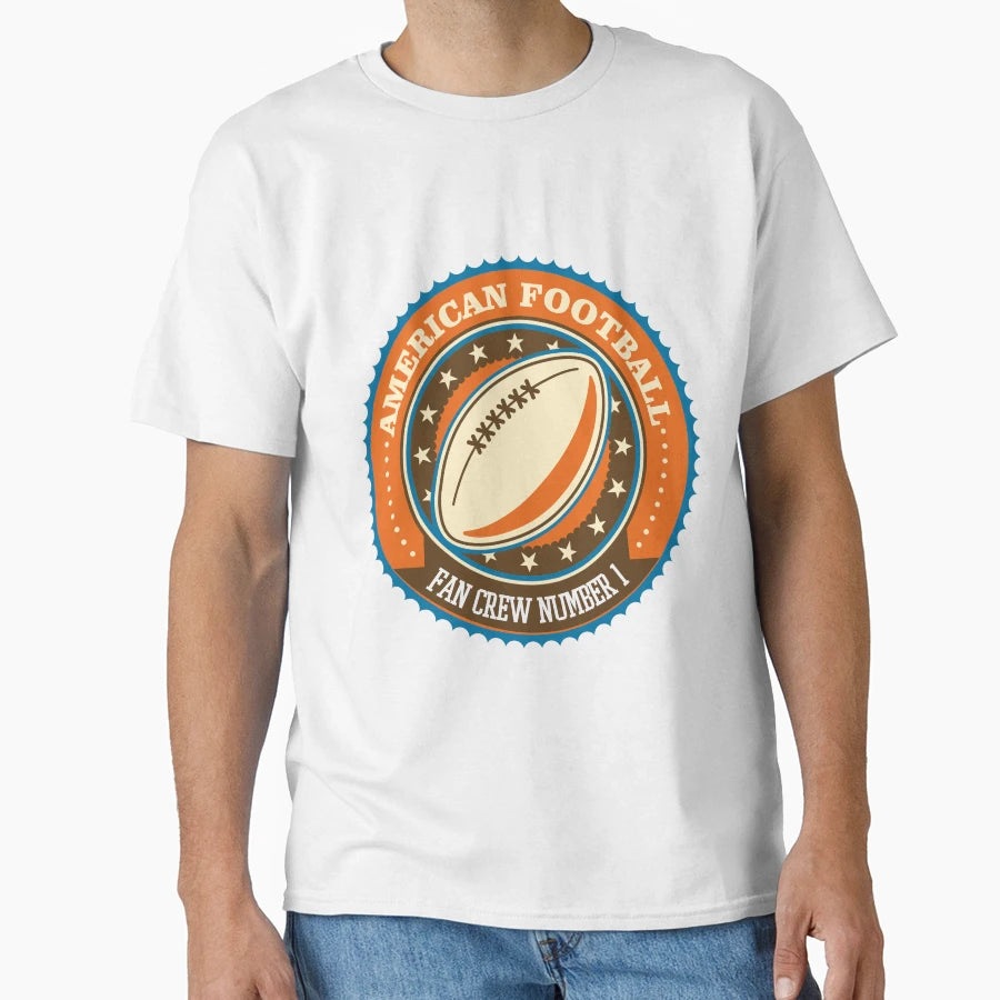 American Football Fan Crew Number 1 T-Shirt - Custom Art Print for Adults - T-Shirt, Sweatshirt, Hoodie