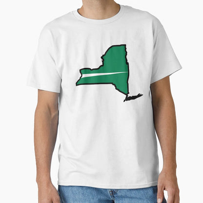 Jets Modern New York State Map T-Shirt - Streetwear Style for Adults - T-Shirt, Sweatshirt, Hoodie