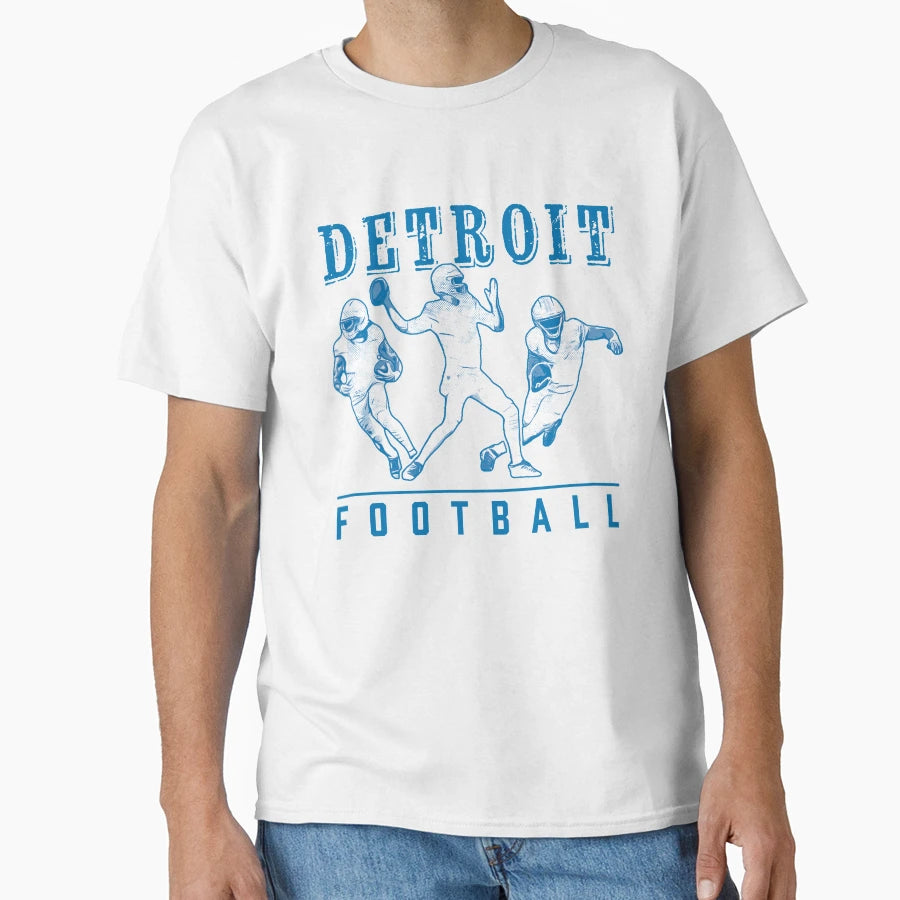 Motor City Gridiron Detroit Football T-Shirt - Aesthetic Graphic for Adults - T-Shirt, Sweatshirt, Hoodie
