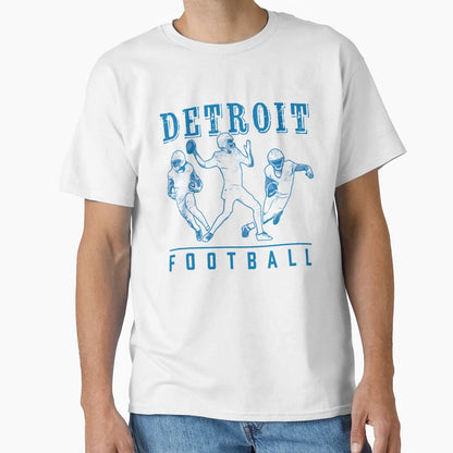 Motor City Gridiron Detroit Football T-Shirt - Aesthetic Graphic for Adults - T-Shirt, Sweatshirt, Hoodie