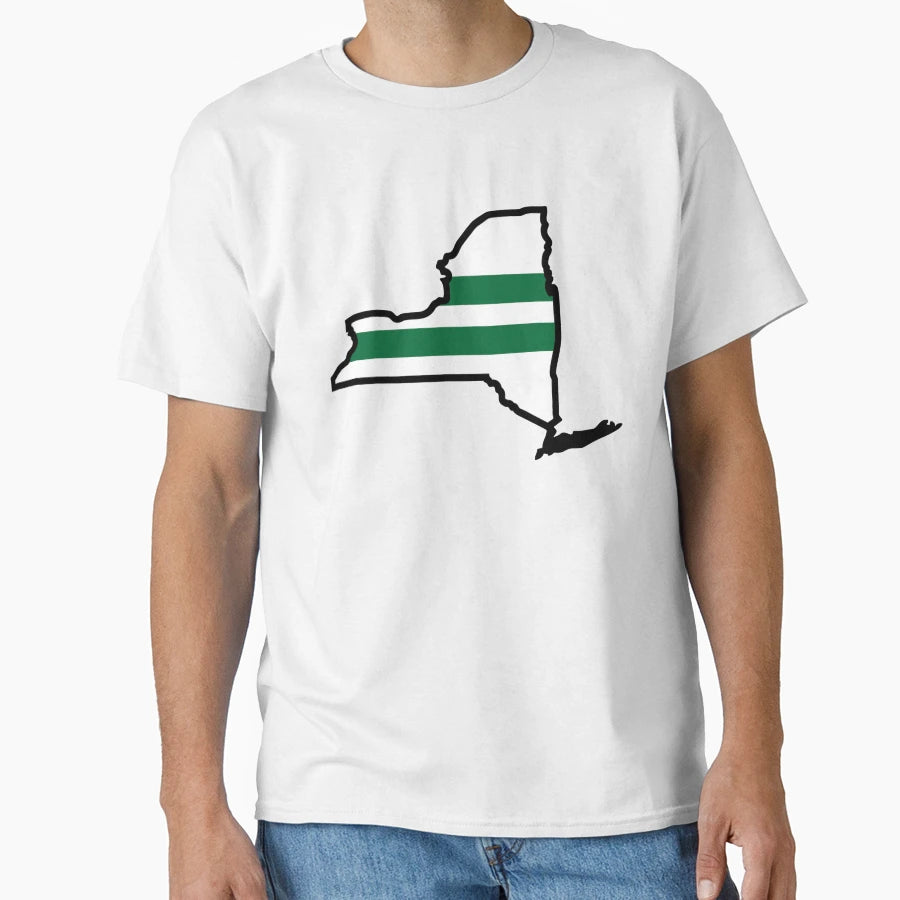 Jets White Jersey New York State Map T-Shirt - Custom Art Print Men Women - T-Shirt, Sweatshirt, Hoodie
