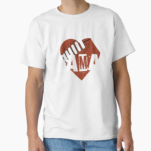 Football Mama Heart Game T-Shirt - Casual Everyday Wear for Adults - T-Shirt, Sweatshirt, Hoodie