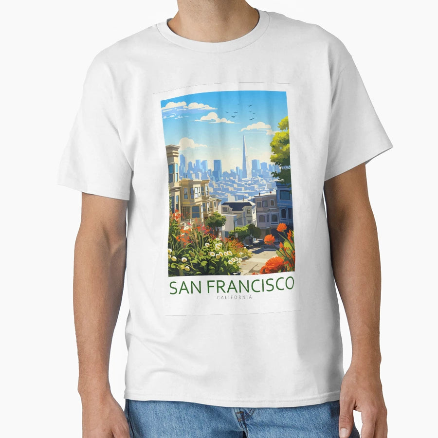 Minimalistic San Francisco California T-Shirt - Novelty Apparel Unisex - T-Shirt, Sweatshirt, Hoodie