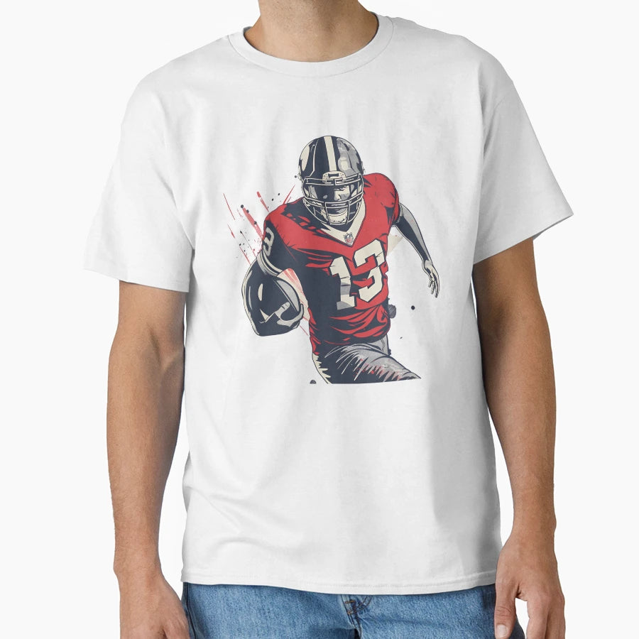 Dynamic American Football Player Vector T-Shirt - Graphic Print Unisex - T-Shirt, Sweatshirt, Hoodie
