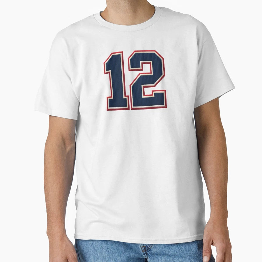 Number 12 New England Tom Patriots T-Shirt - Unique Graphic for Adults - T-Shirt, Sweatshirt, Hoodie