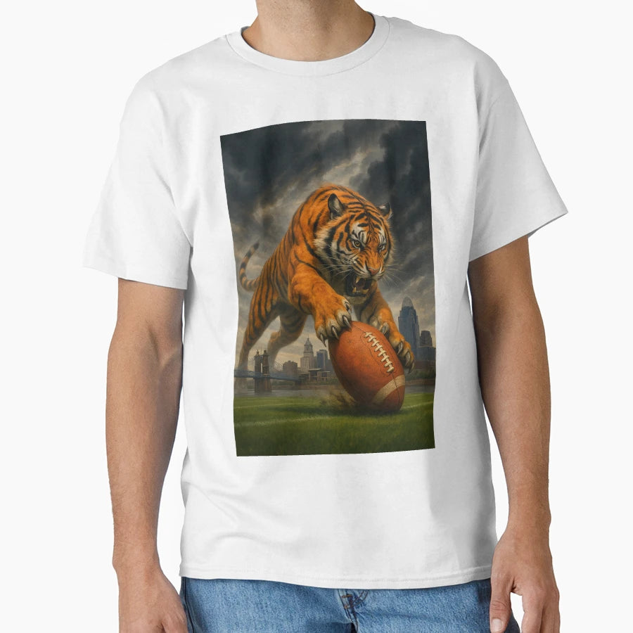 Cincinnati Football V4 T-Shirt - Fun Novelty Design for Adults - T-Shirt, Sweatshirt, Hoodie