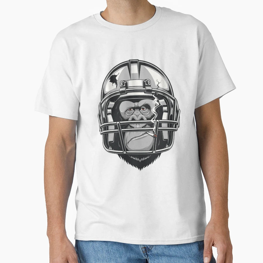 Gorilla Football Helmet T-Shirt - Custom Art Print for Adults - T-Shirt, Sweatshirt, Hoodie