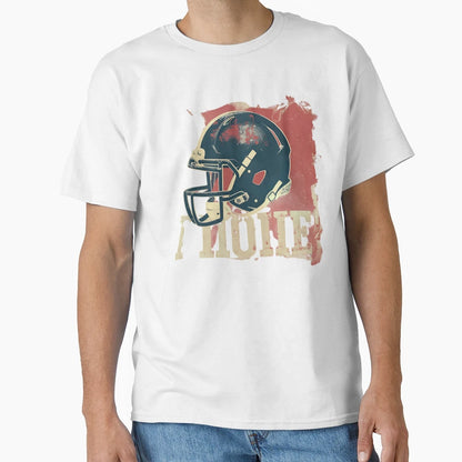 Grunge American Football Helmet Vector T-Shirt - Trendy Graphic for Adults - T-Shirt, Sweatshirt, Hoodie