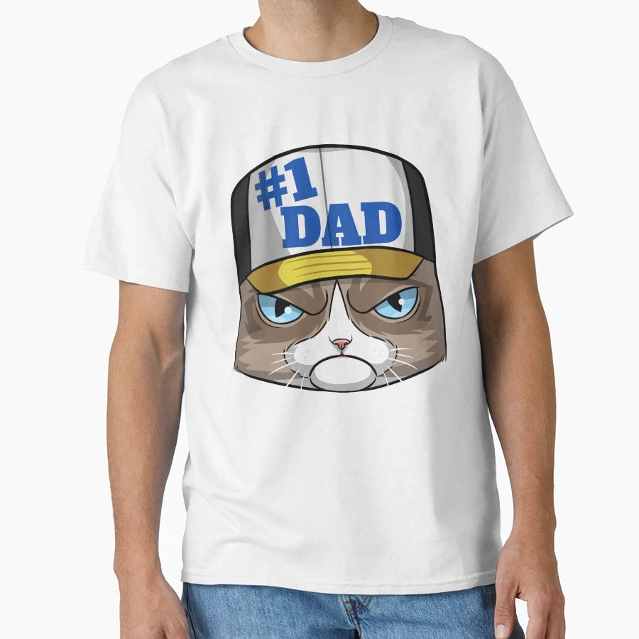 1 Cat Dad Fathers Day T-Shirt - Custom Art Print for Adults - T-Shirt, Sweatshirt, Hoodie