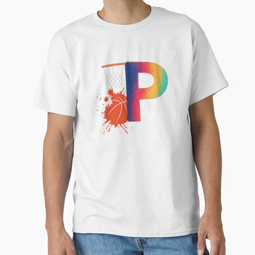Letter P Basketball T-Shirt - Trendy Graphic for Adults - T-Shirt, Sweatshirt, Hoodie