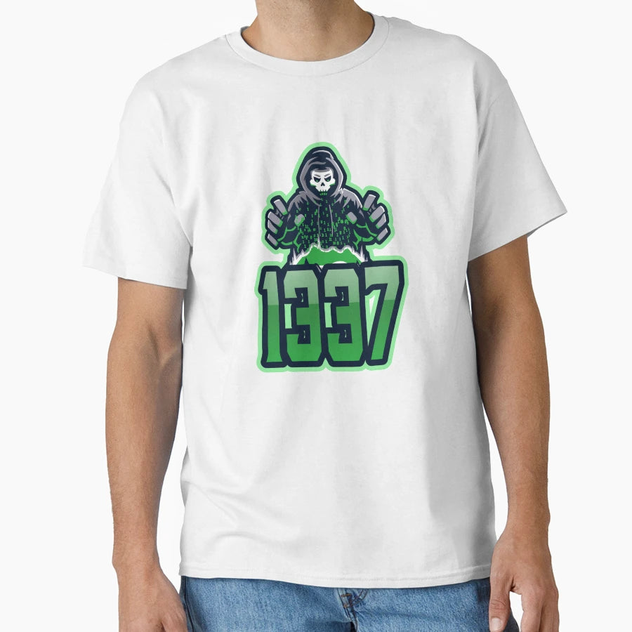 Cyber Security 1337 Hacker Green T-Shirt - Minimalist Print for Adults - T-Shirt, Sweatshirt, Hoodie