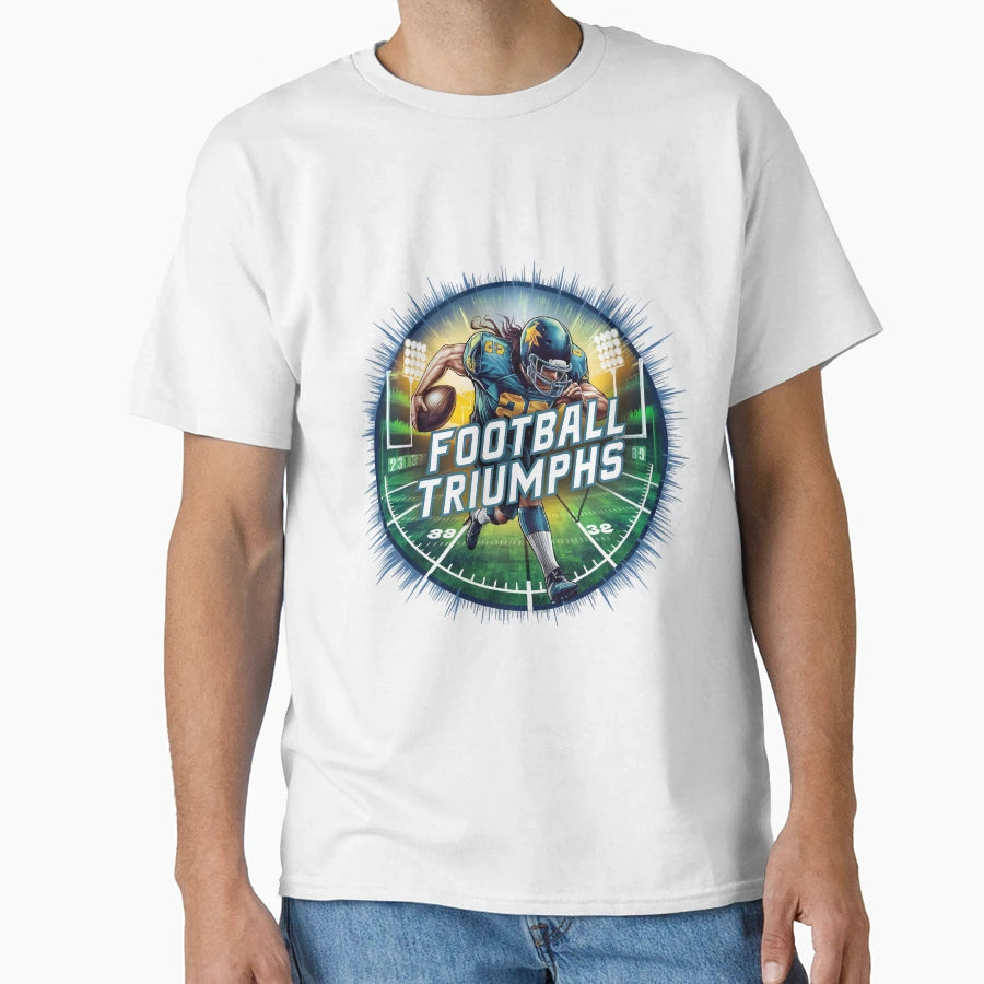 Dynamic American Football Triumphs T-Shirt - Aesthetic Graphic for Adults - T-Shirt, Sweatshirt, Hoodie