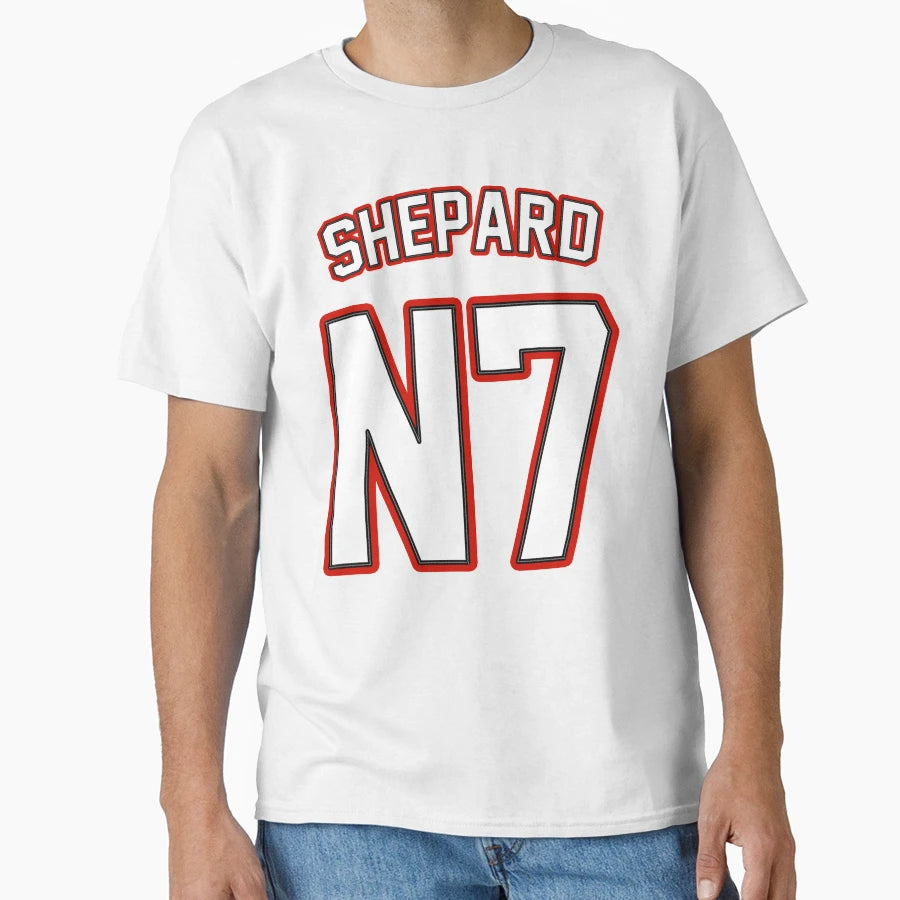 Commander Shepard Jersey Mass Effect T-Shirt - Novelty Apparel for Adults - T-Shirt, Sweatshirt, Hoodie