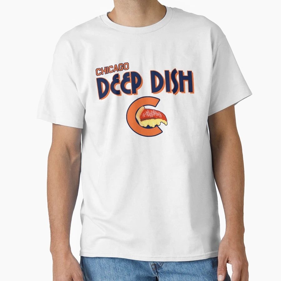 Chicago Deep Dish Wordmark T-Shirt - Minimalist Print for Adults - T-Shirt, Sweatshirt, Hoodie