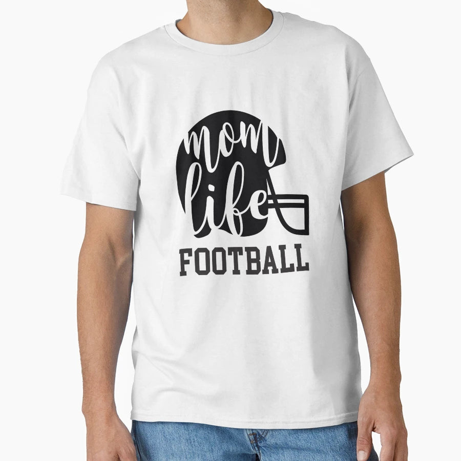 Mom Life Football Helmet T-Shirt - Minimalist Print Unisex - T-Shirt, Sweatshirt, Hoodie