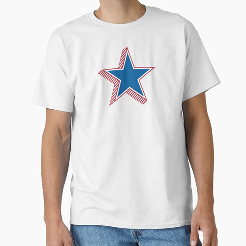 Star Red White Blue Usa Color Block T-Shirt - Minimalist Print Unisex - T-Shirt, Sweatshirt, Hoodie