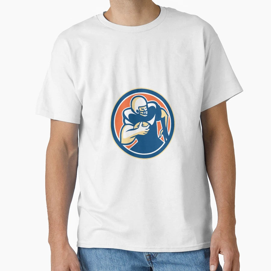 American Football Player Running Circle T-Shirt - Trendy Graphic for Adults - T-Shirt, Sweatshirt, Hoodie