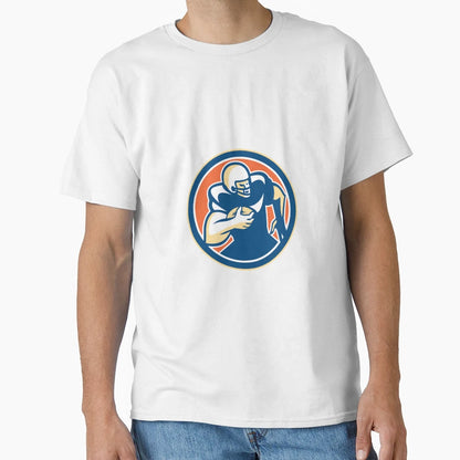 American Football Player Running Circle T-Shirt - Trendy Graphic for Adults - T-Shirt, Sweatshirt, Hoodie
